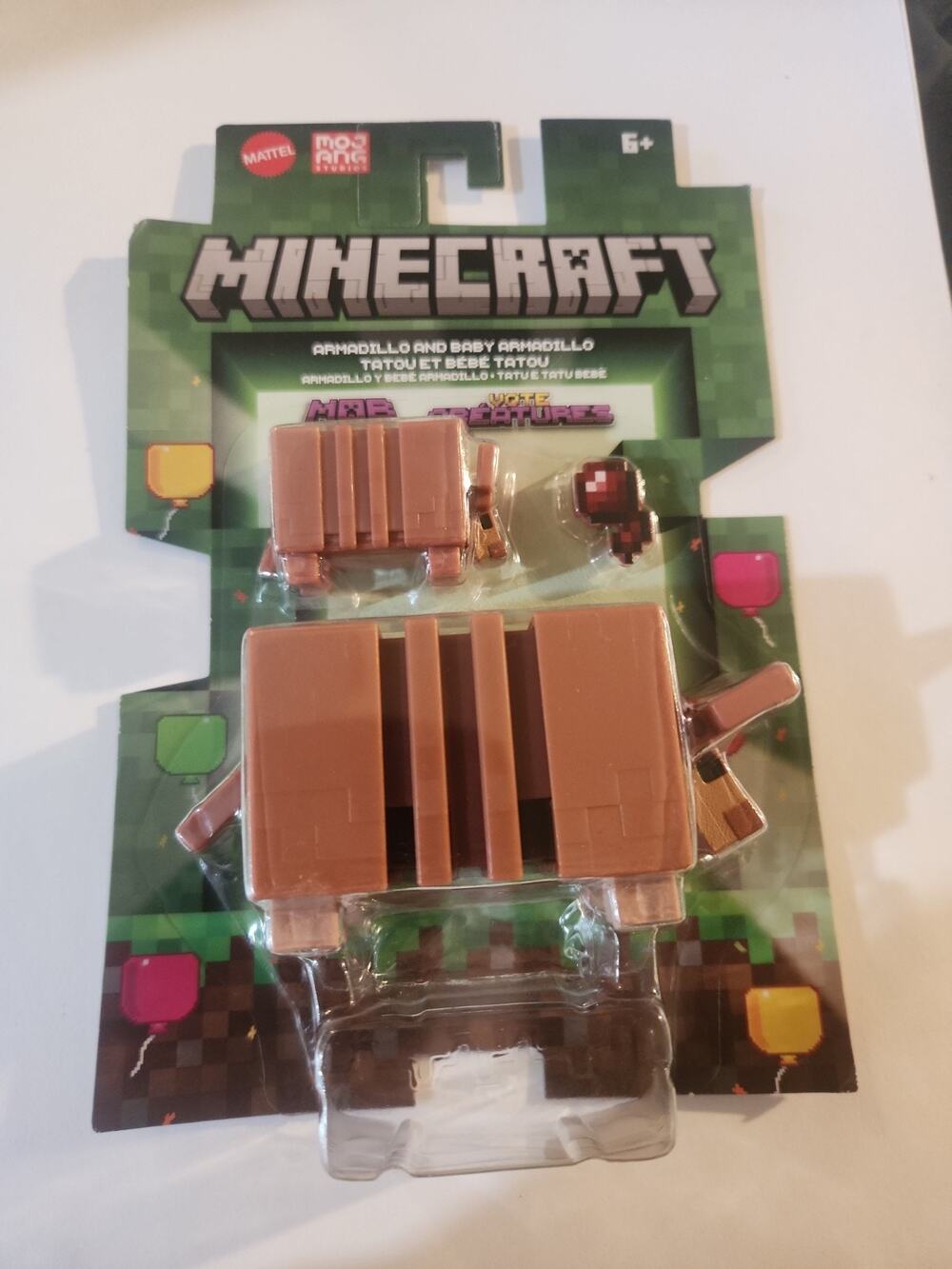 Minecraft ARMADILLO & BABY ARMADILLO w Spider Eye Figure 3.5 " NEW